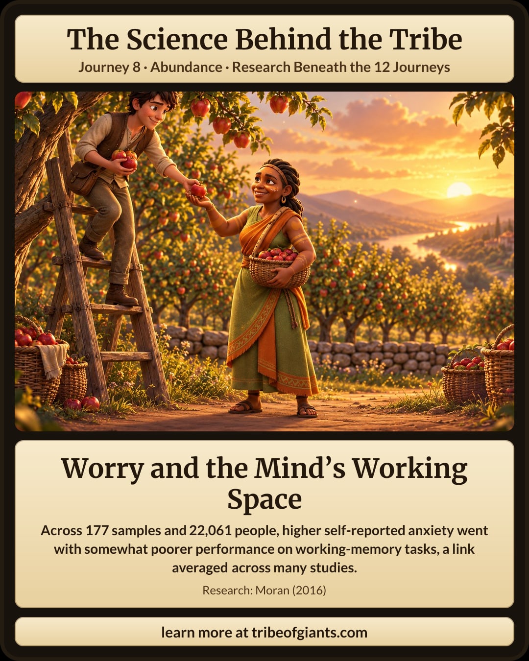 Worry and the Mind’s Working Space. Across 177 samples and 22,061 people, higher self-reported anxiety went with somewhat poorer performance on working-memory tasks, a link averaged across many studies.