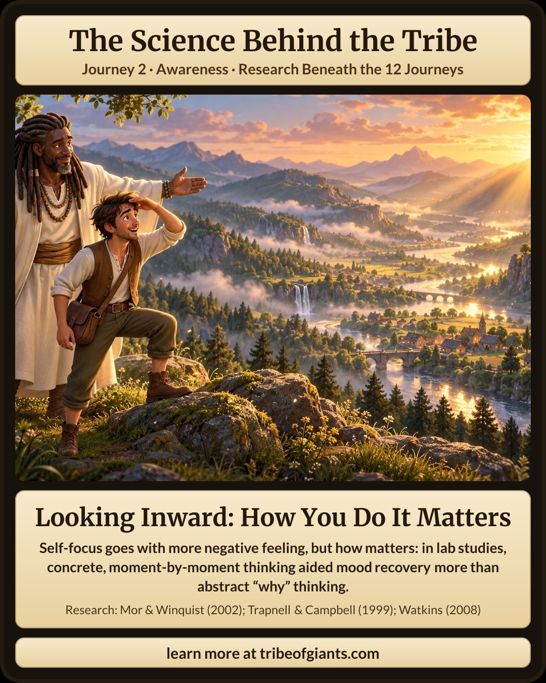 Looking Inward: How You Do It Matters. Self-focus goes with more negative feeling, but how matters: in lab studies, concrete, moment-by-moment thinking aided mood recovery more than abstract “why” thinking.